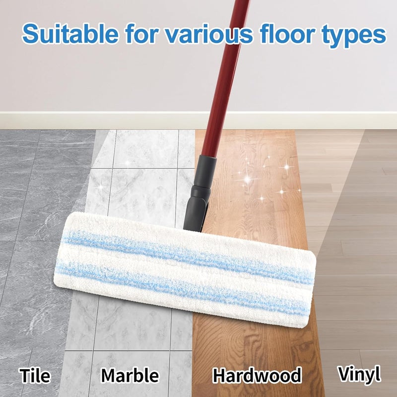 GFRED Mop Pads Replacements Compatible with O Cedar H2prO Flat Mop System Microfiber Mop Replacement Heads for O-Cedar/Vileda H2prO Flat Floor Mop, Washable & Reusable Pad Refills for Deep Cleaning, 4 Pack - Image 5